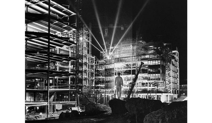 Broadgate, 1986, under construction