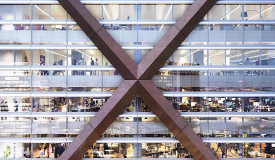 Photograph of Facade Studio, 1 Undershaft, City of London © Eric Parry Architects.