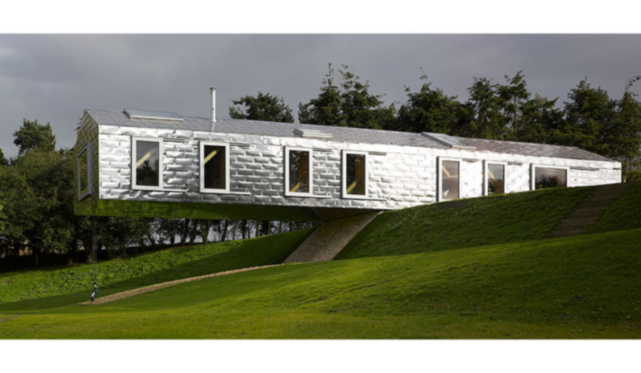 The Balancing Barn by MVRDV in collaboration with Mole Architects. Photo credit: Edmund Sumner.