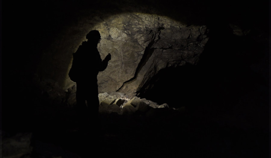 Inside of a cave