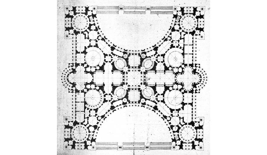 Architectural plan poché