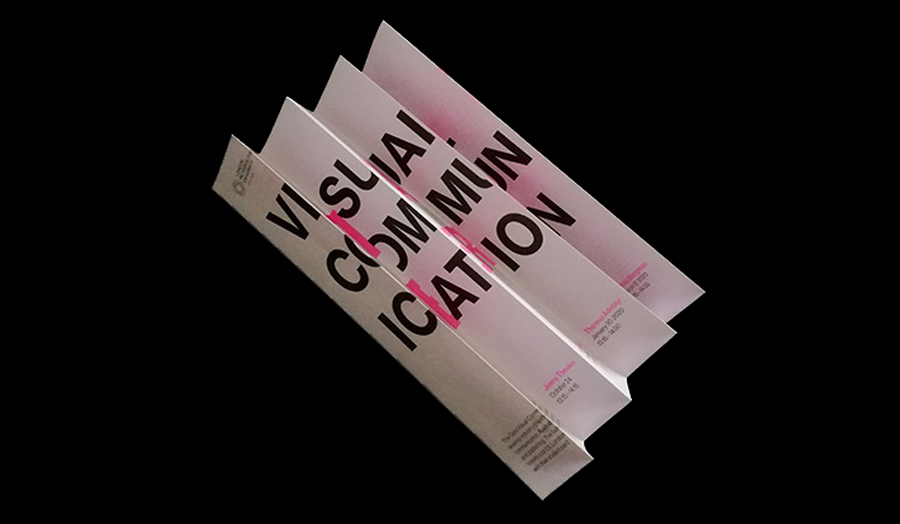 Concertina leaflet designed by alumna Hannah Reid