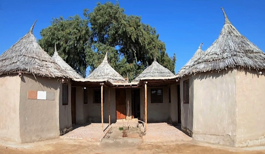 Contemporary looking mud and thatch houses 