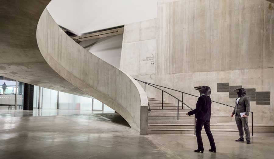 Performers in the Tate for The Pecking Order, by London Met's Dr Jacek Ludwig Scarso