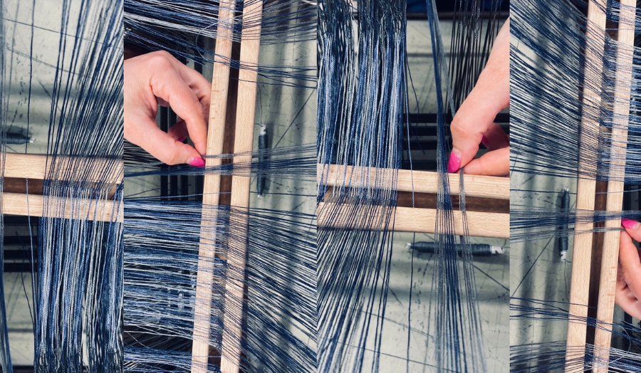 Weaving the threads.