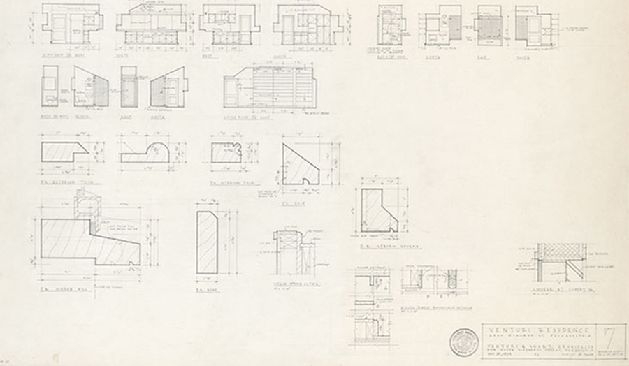 Blueprint of architectural details