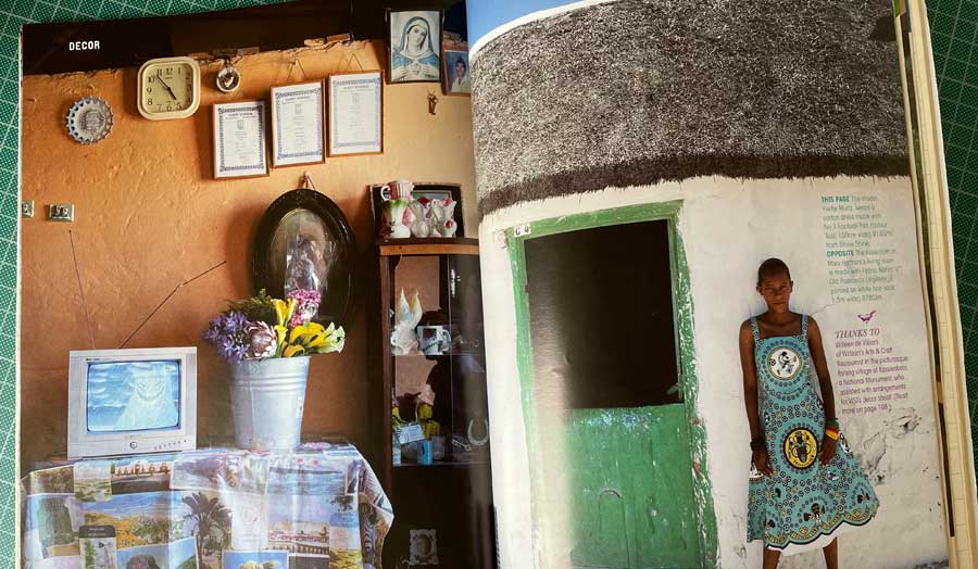 Spread from a magazine showing an African Interior