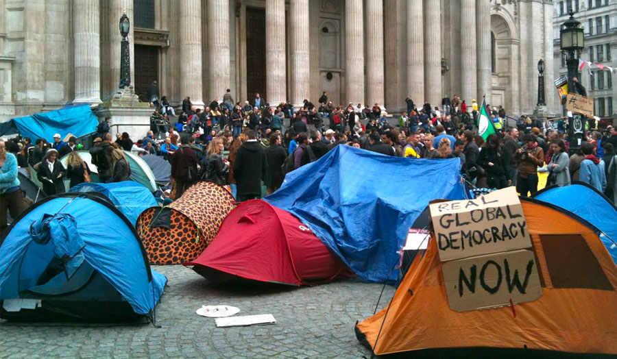 Tents in front of St Paul's during the Occupy Movement 2012