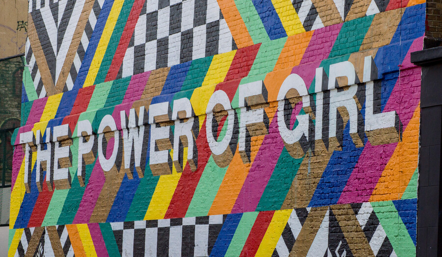 Graffiti in shoreditch saying The Power of Girl