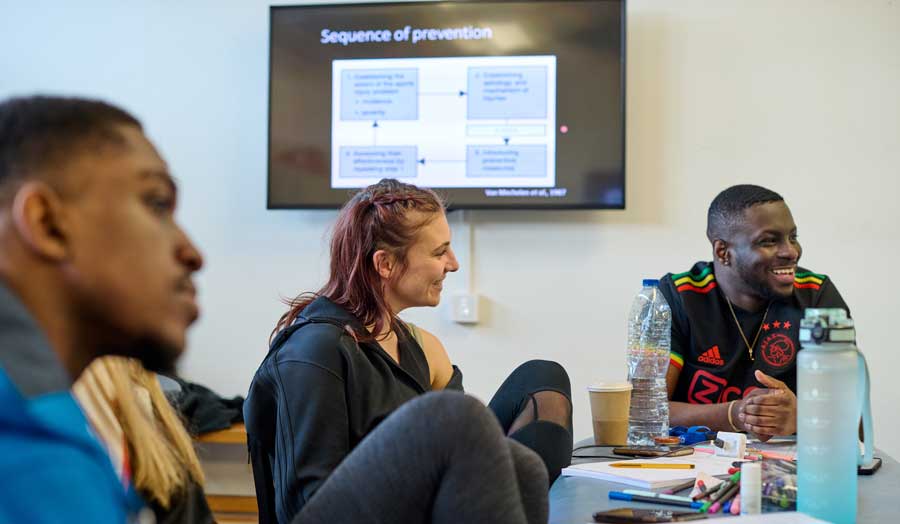 Sports Therapy students engaging in a lecture