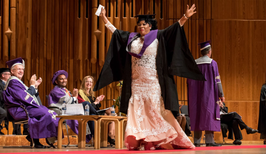 Happy graduate at the Barbican