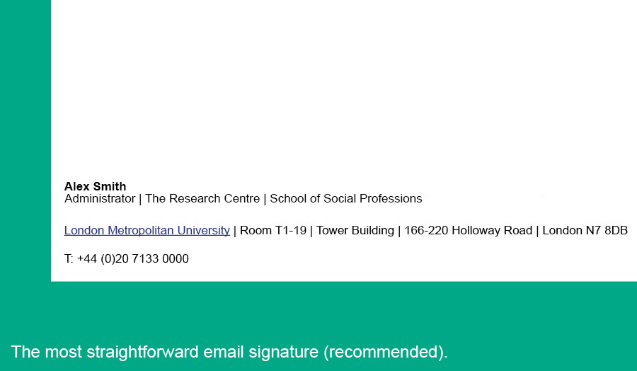 Email signature recommended