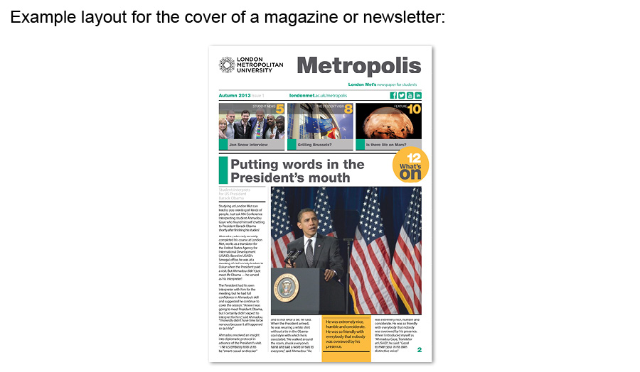 Magazine and newsletter