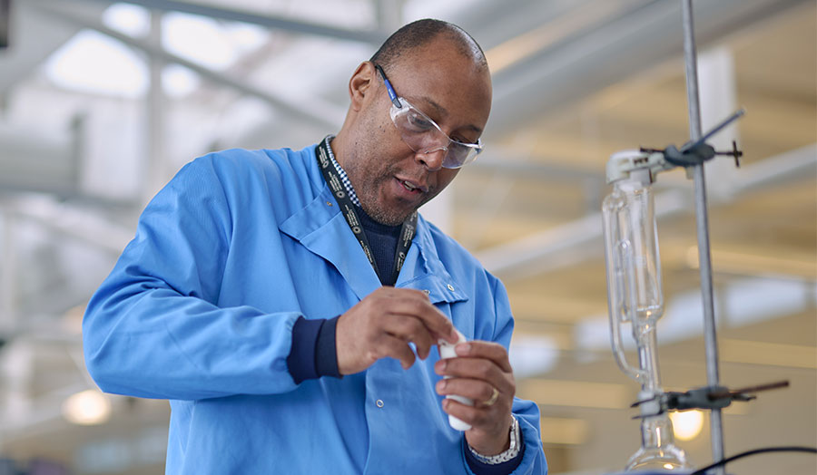 Don in London Met's superlab with equipment