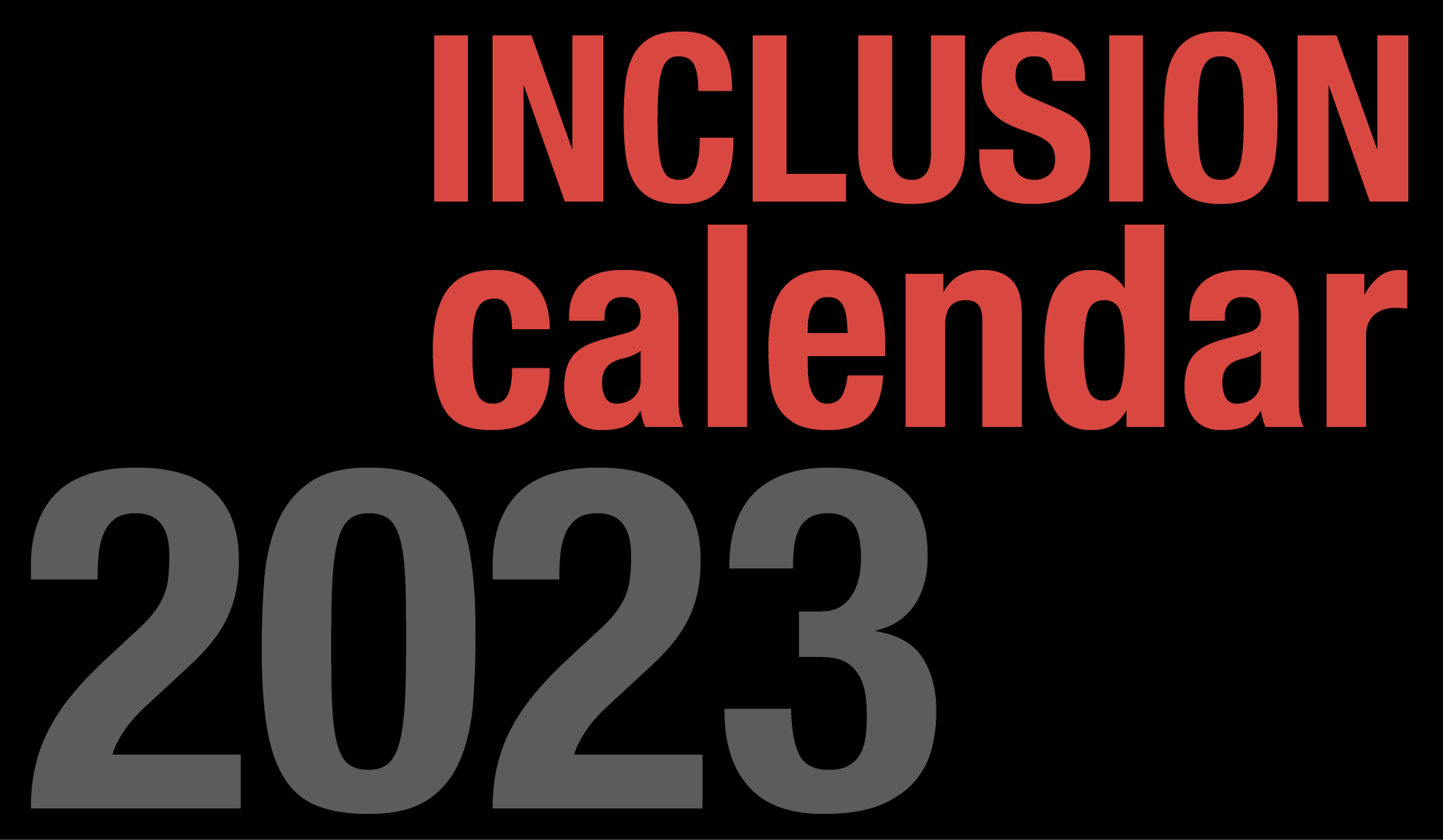 Tile which says 'Inclusion calendar 2023'