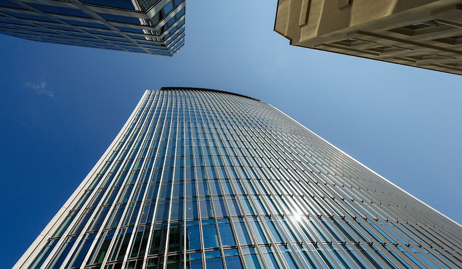 City of London, view of the tops of city buildings