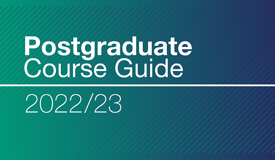 The cover of the Postgraduate Prospectus 2021–22