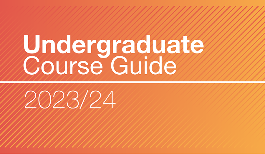 The cover of the Undergraduate course guide 2023–24