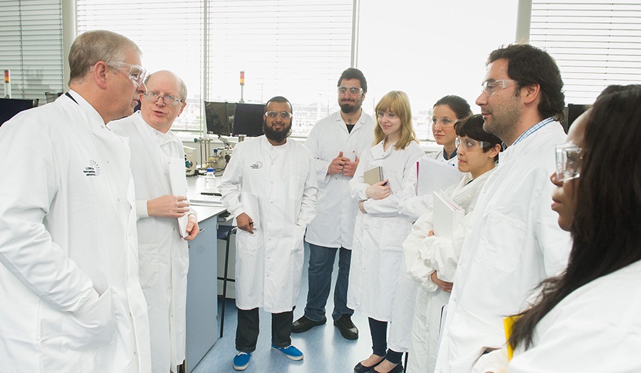 Royal Patron HRH The Duke of York speaks to students in the Science Centre