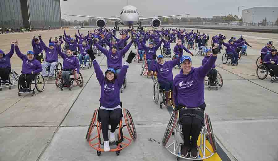 Wheelchair users at the Wheel4Change event witnessed by London Metropolitan University students