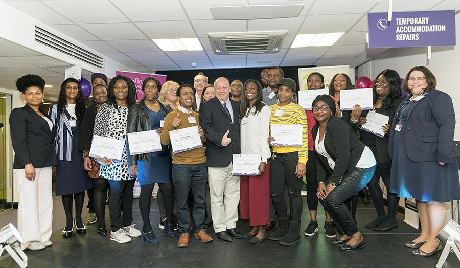 Patrick Mulrenan pictured with the 2019 cohort of Lewisham students