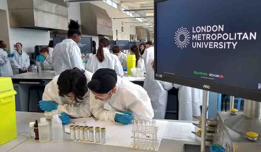 Students at the Festival on Tuesday 2 April 2019 in London Met's superlab