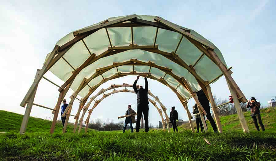 Students explore timber construction at Mudchute farm