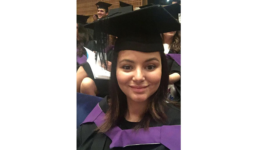 Layla Cardoso at her graduation ceremony.