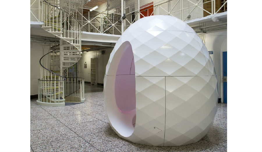 The seedS pod in position at Leeds Prison