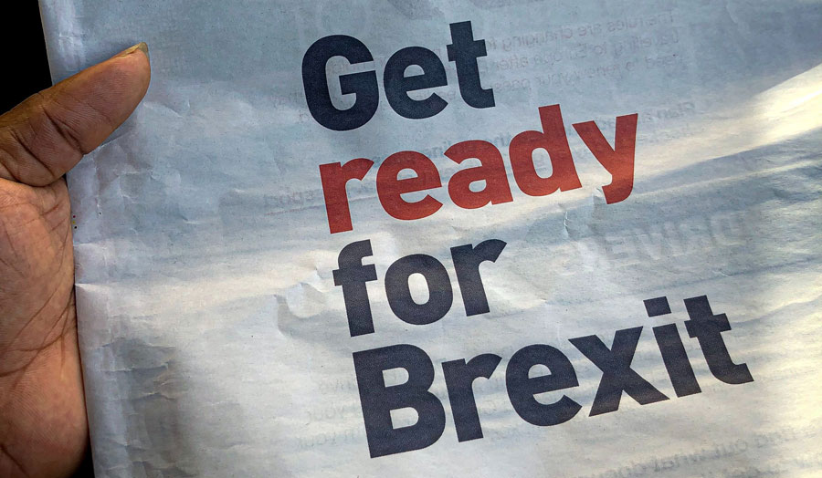 Newspaper reading 'Get ready for Brexit'
