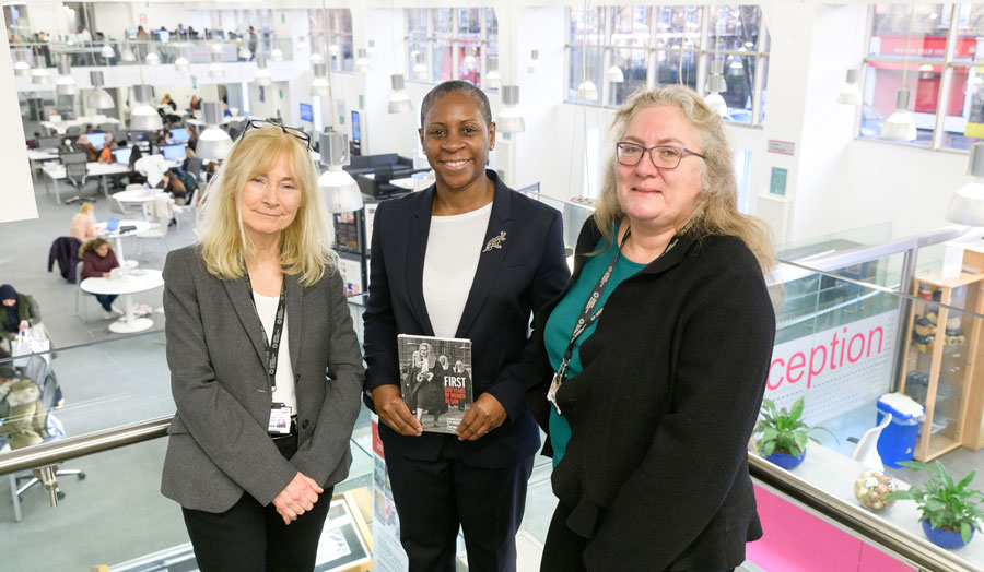 Stephanie Boyce in the Holloway library