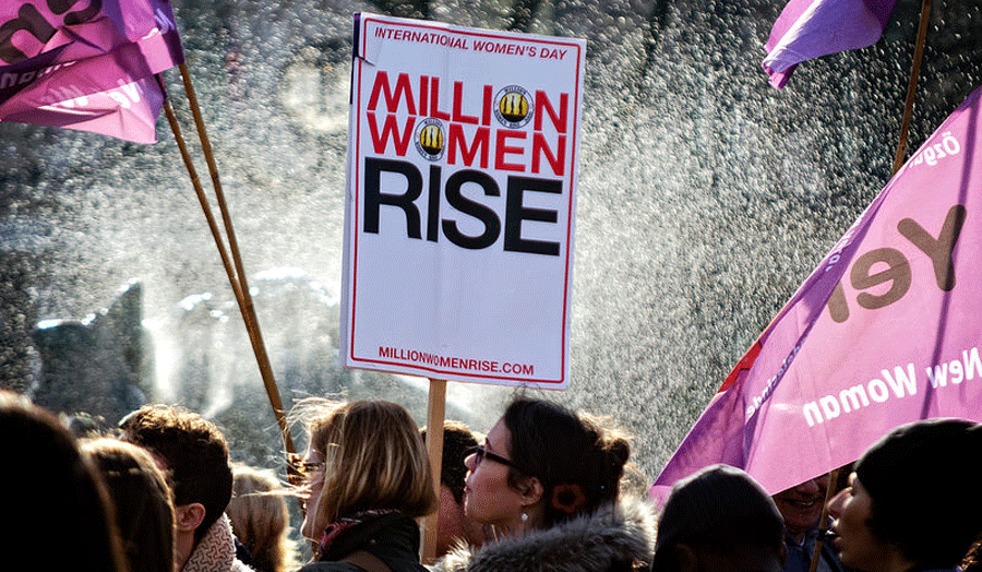 Sign from Million Women Rise march