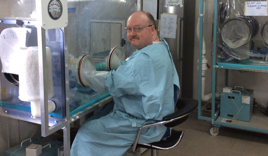 Ian Hancock in his lab