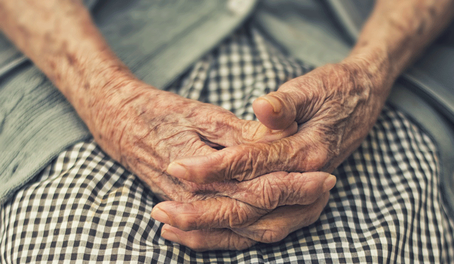 Elderly woman's hands