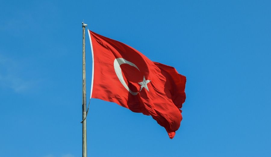 The national flag of Turkey