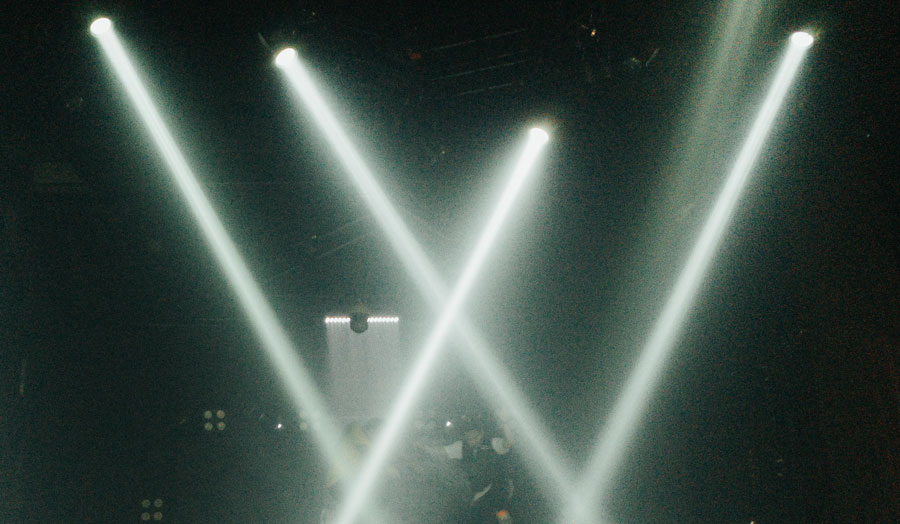 spotlights on a stage