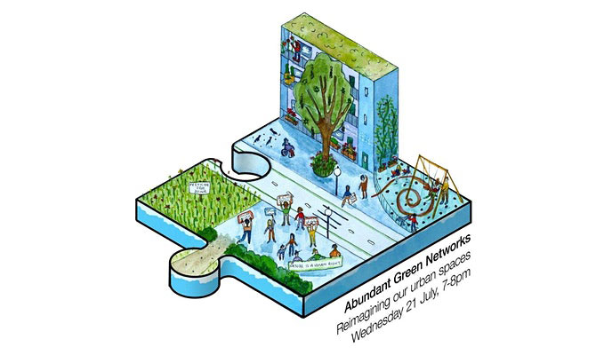 puzzle pieces with green plants covering them