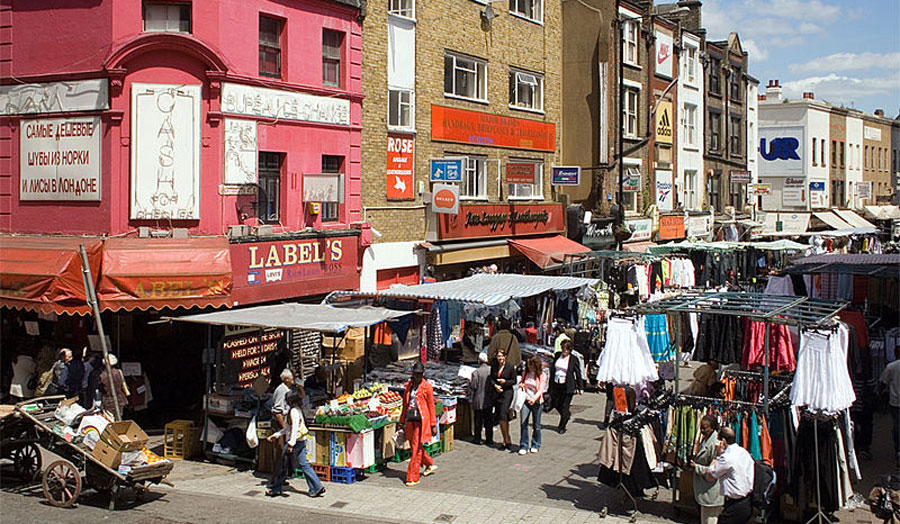 Petticoat Lane Market - a market street in London
