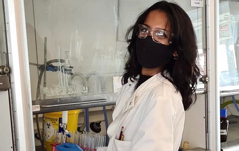 student working in a lab