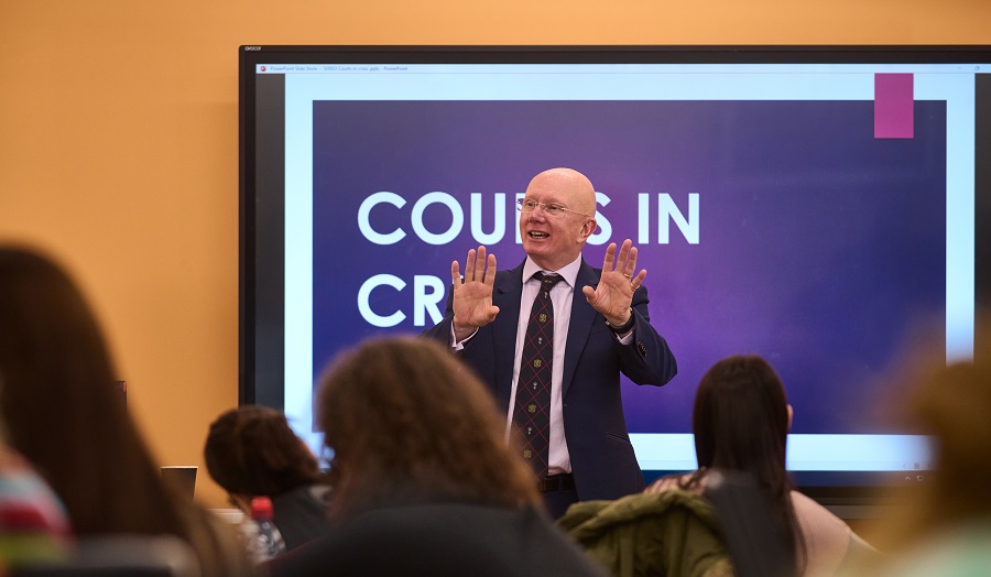 man giving a lecture