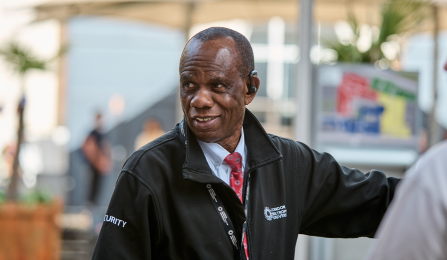 An image of a member of London Met's security team