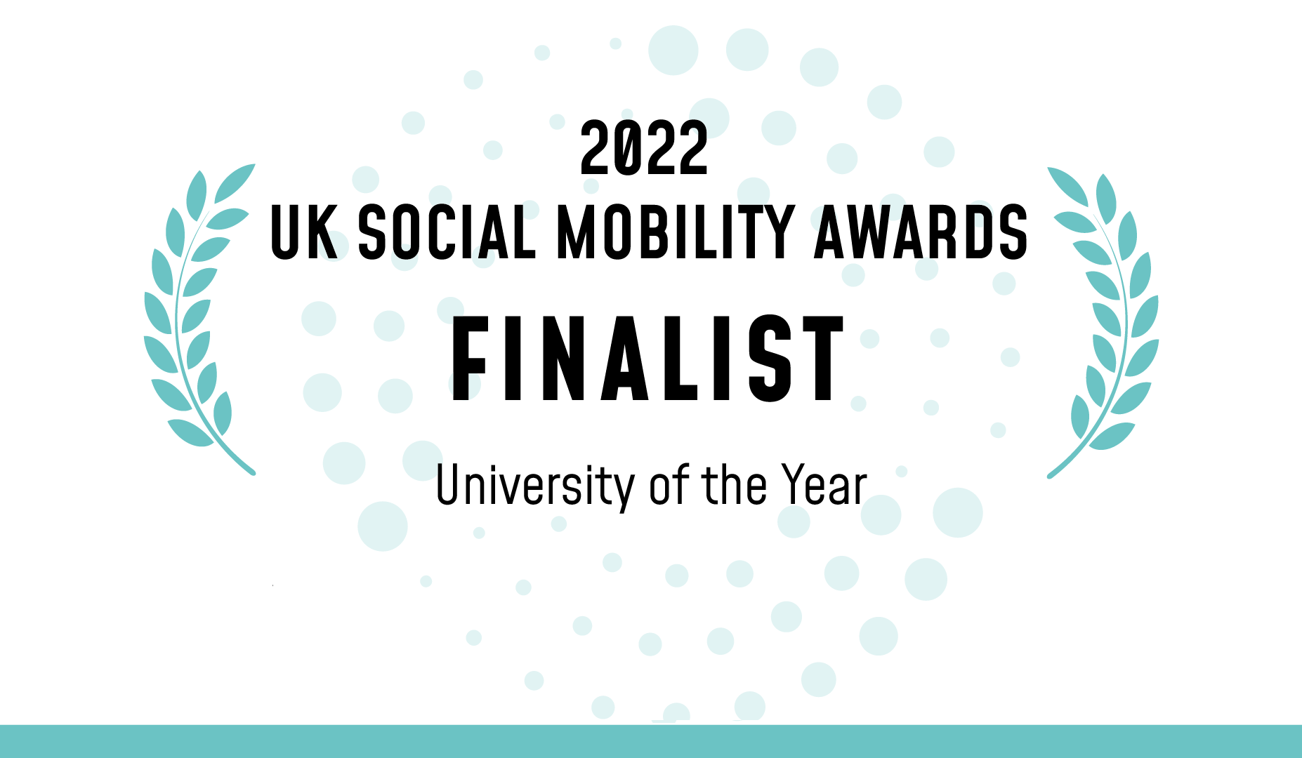 Text reading Social Mobility Awards Finality - University of the Year