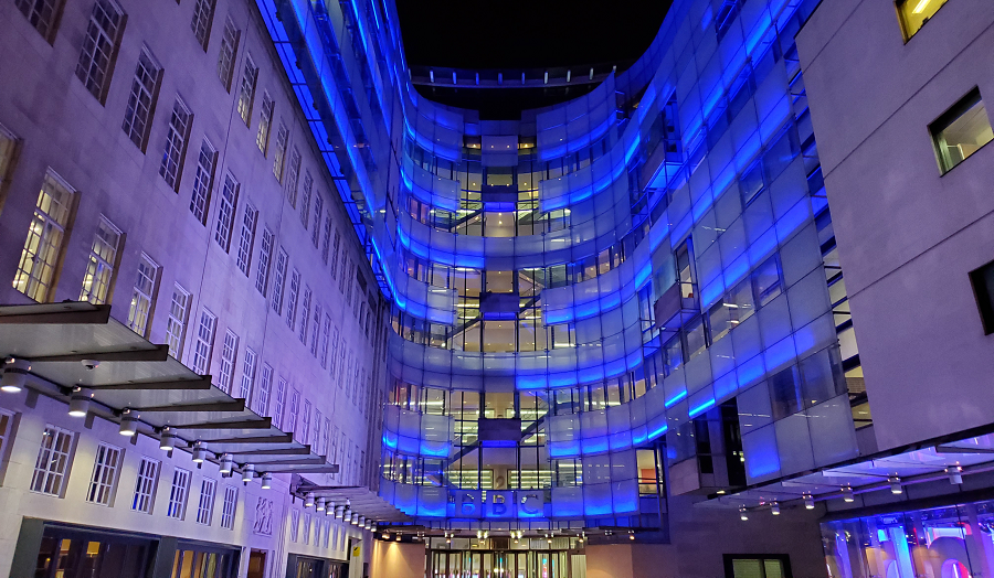 Broadcasting House at night