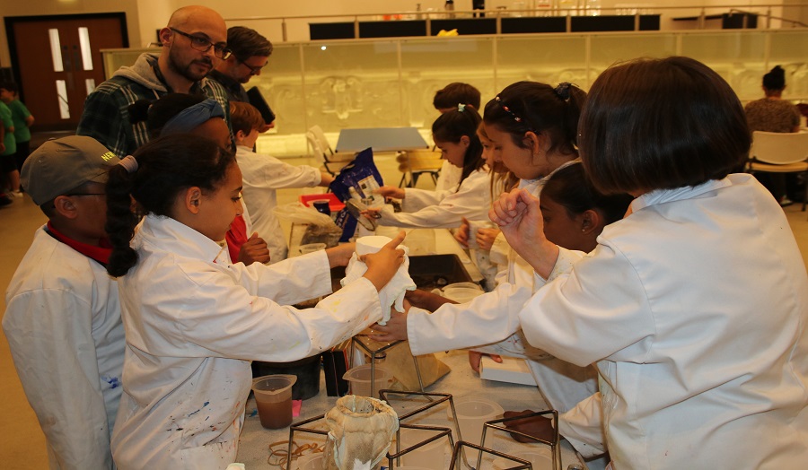 Children experimenting with science