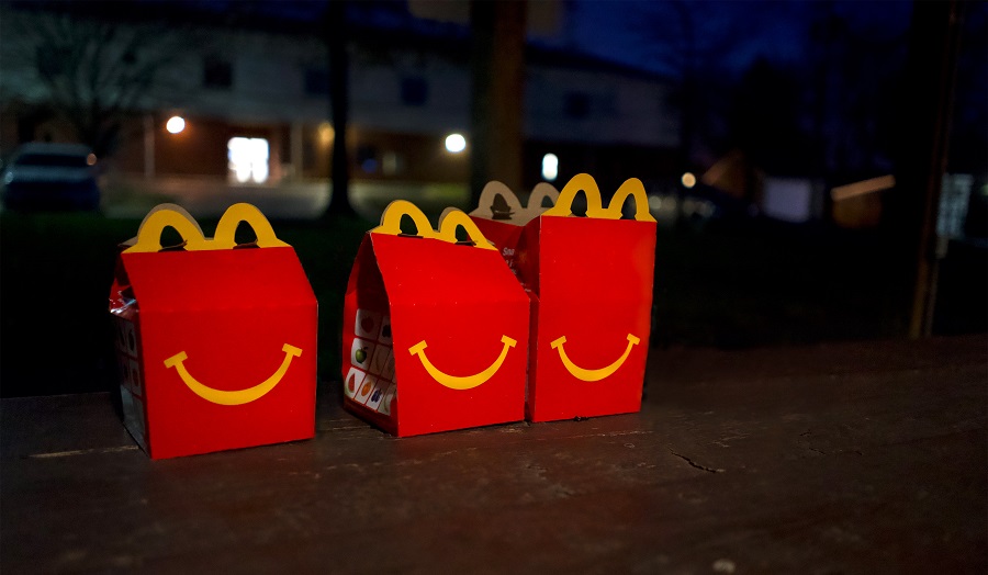 Three McDonald's fast food boxes