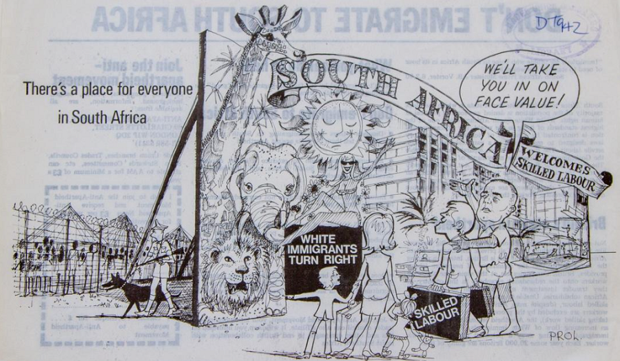 cartoon reading 'There’s a Place for Everyone in South Africa'