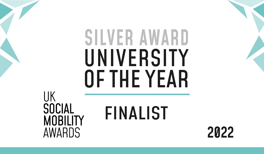 Text reading 'silver award, University of the Year'