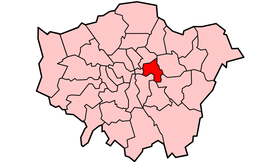 map of London with Tower Hamlets highlighted