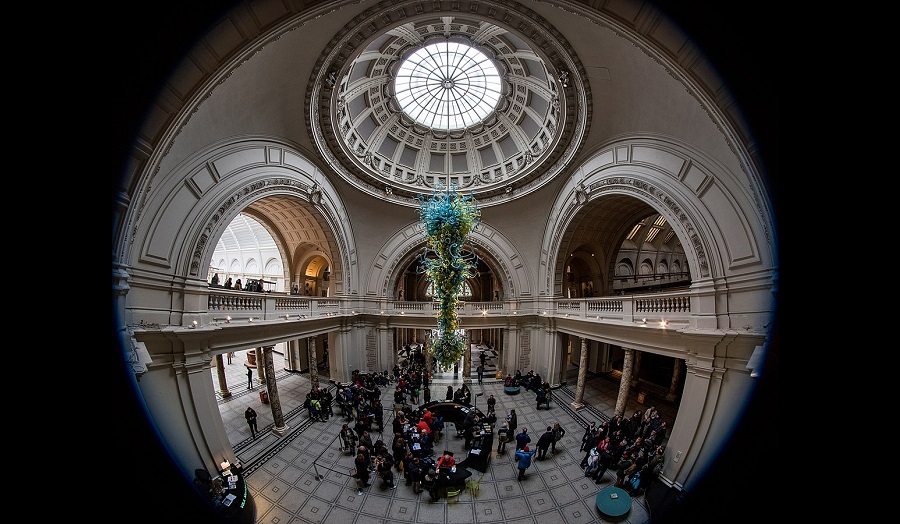 The entrance hall at the Victoria and Albert Museum