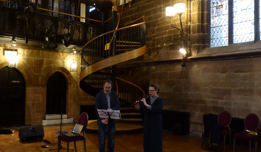 Musicians play at St Mary's Guildhall in Coventry